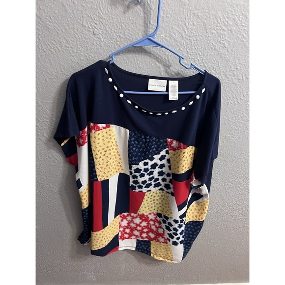 Women Alfred Dunner‎ Blue Size. 20 Short   Sleeve Top Blouse - Picture 2 of 7